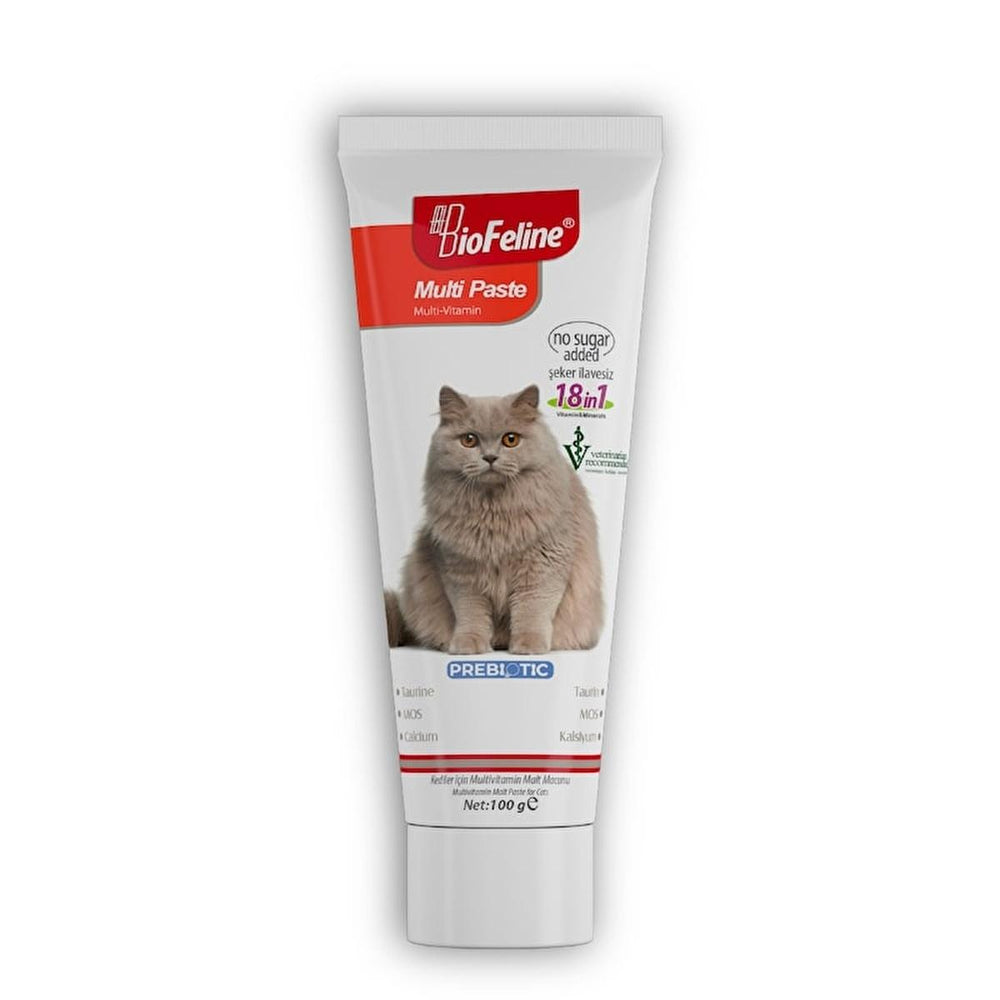 Biofeline Cat Multivitamin Supplement Paste - Boosts Immunity & Coat Health - 100g - Face Serum