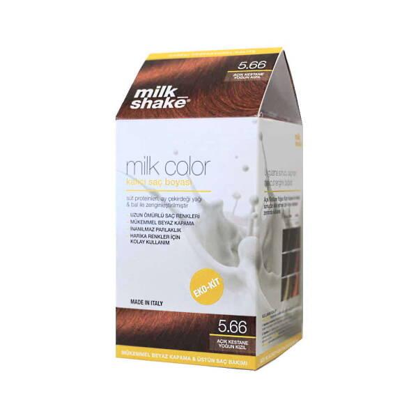 Milk Shake Hair Dye 5.66 Açık Kestane Yoğun Kızıl - Long Lasting Red Hair Color - Hair Dye