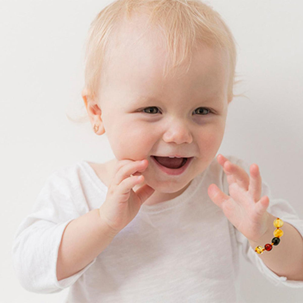 Babyjem Amber Teething Bracelet for Babies - Natural Pain Relief, Individually Knotted Amber Stones - view 3