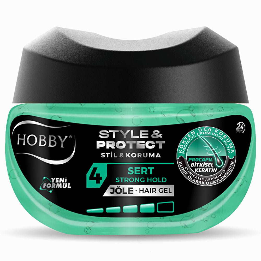 Hobby Style Hair Styling Gel with Procapil & Keratin - Eco-Friendly, 8.45 fl oz - Hair Styling