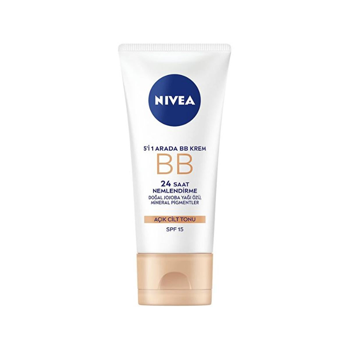 Nivea Essentials BB Cream - 5-in-1 Daytime Facial Care for Even Skin Tone & Imperfection Concealment Nivea BB Cream for Even Skin Tone & Imperfection Concealment Nivea BB Cream, daytime facial care, multi-functional skincare, even skin tone, conceal imperfections, BB Cream, skincare routine, dermatologically tested, organic jojoba oil, mineral pigments, all skin types, light shade, Nivea Essentials, facial care, beauty products, cosmetics, skincare essentials