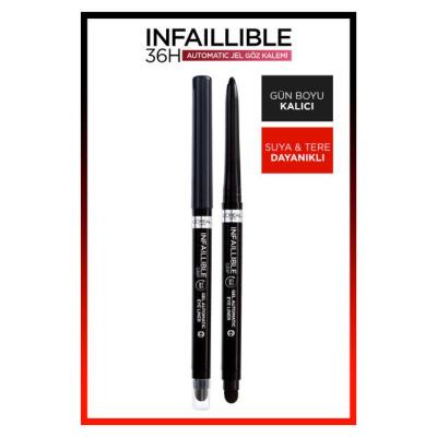 L'Oreal Paris Infallible Intense Black Automatic Gel Eyeliner: 36H Smudgeproof, Long-Lasting Eye Definition L'Oreal Infallible Black Eyeliner: 36H Smudge-Proof Definition eyeliner, black eyeliner, long-lasting eyeliner, smudge proof eyeliner, gel eyeliner, intense black eyeliner, 36 hour eyeliner, waterproof eyeliner, twist up eyeliner, smudgeable eyeliner, eye makeup, cosmetic, long-wear eyeliner, smudge-resistant eyeliner, intense color, dark eyeliner, eye definition, precise application, smoky eye, blend