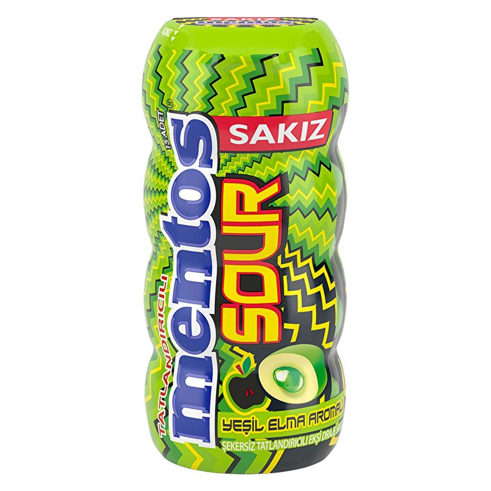 Mentos Sour Green Apple Chewing Gum for Instant Freshness 30g