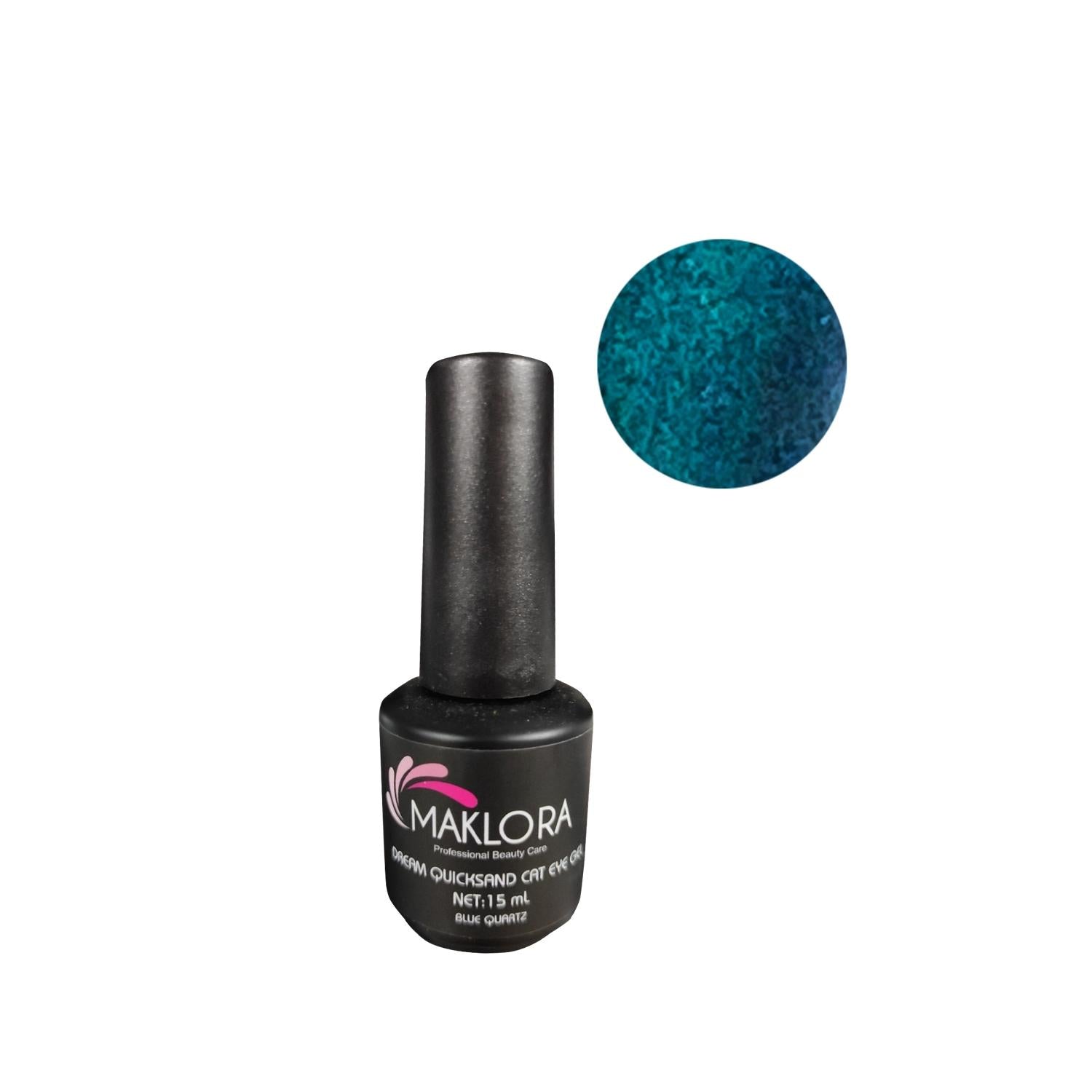 Maklora Blue Quartz Cat Eye Nail Polish - Quicksand Effect, 15ml Maklora Blue Quartz Cat Eye Nail Polish - 15ml nail polish, cat eye nail polish, quicksand nail polish, blue quartz nail polish, Maklora nail polish, DQC-02, nail art, beauty products, cosmetics, nail care, unique nail polish, stylish nail art, beauty essentials, nail color, Maklora cosmetics