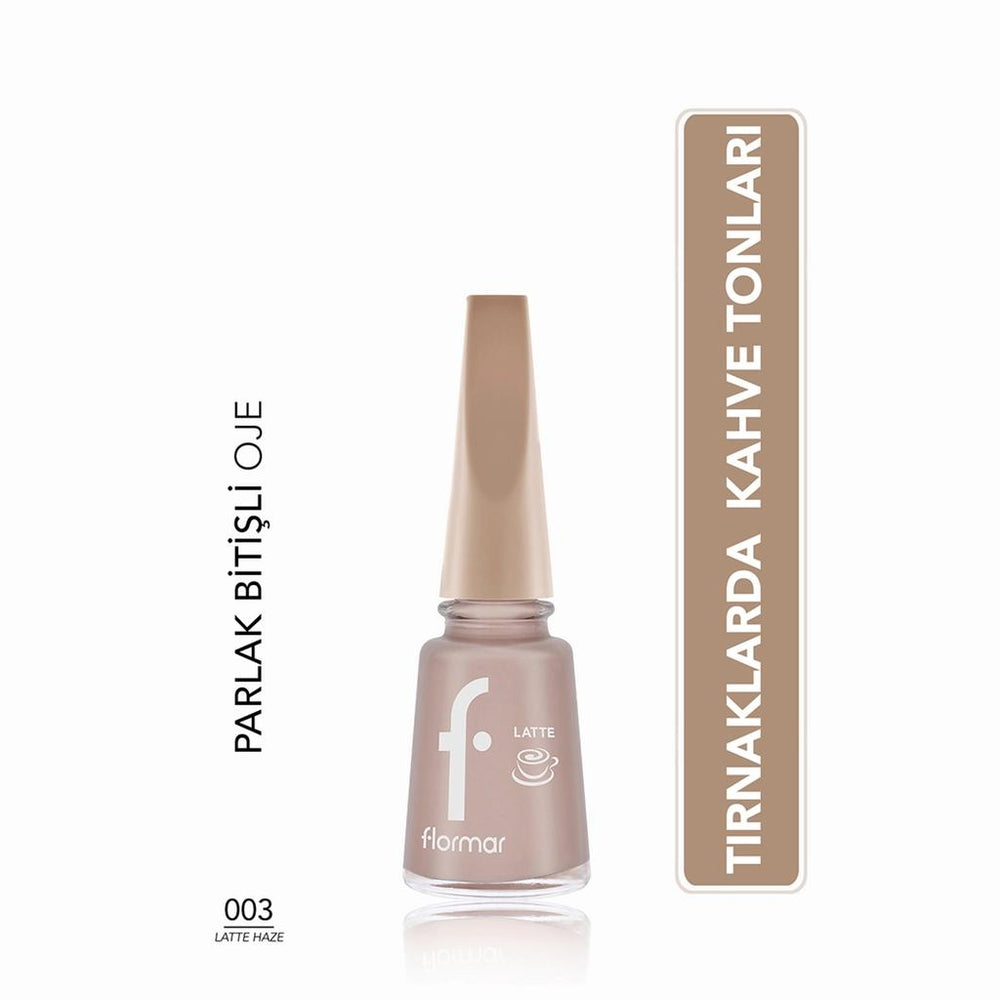 Flormar Latte Haze 003 Glossy Brown Nail Polish 8ml
