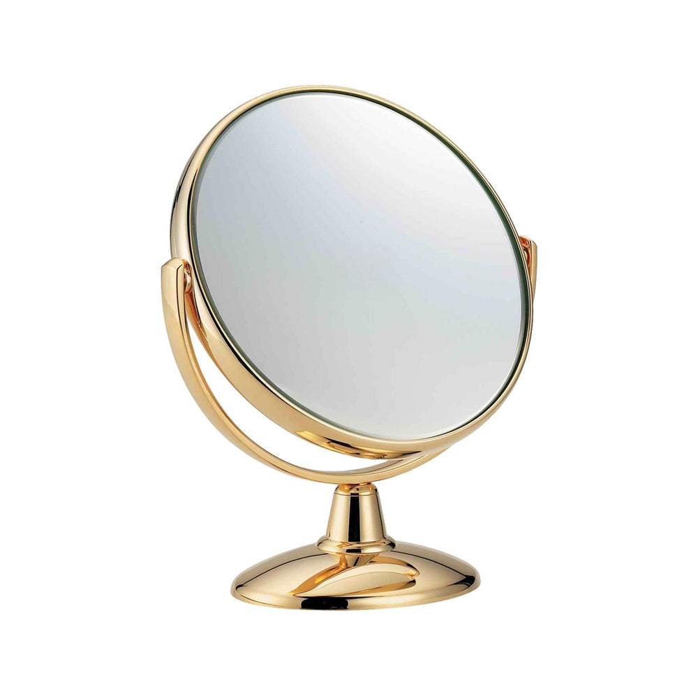 Janeke Gold Desktop Round Pedestal Makeup Mirror 170mm