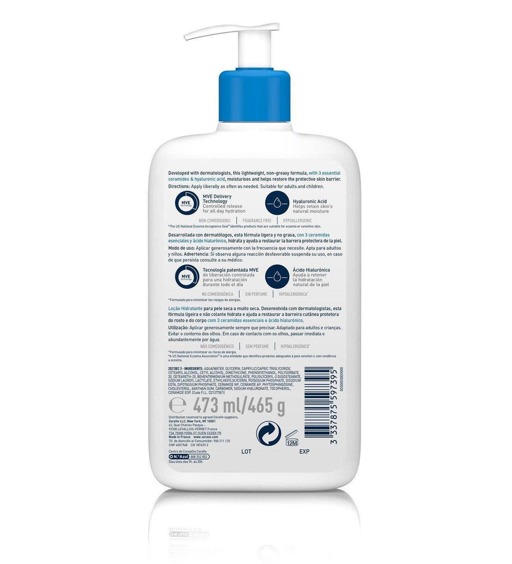 CeraVe Moisturizing Lotion 16.01 fl oz - Fragrance-Free, Hyaluronic Acid & Ceramide Rich for Dry Skin - view 3