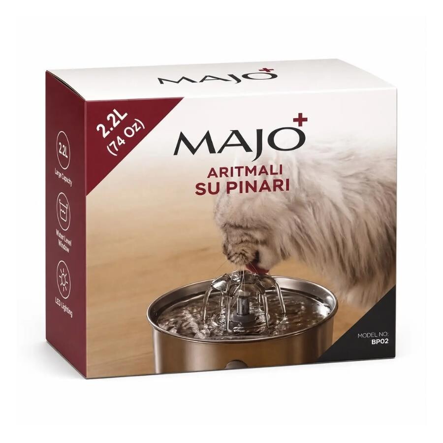 Majo Stainless Steel Daisy Pet Water Fountain 2.2L