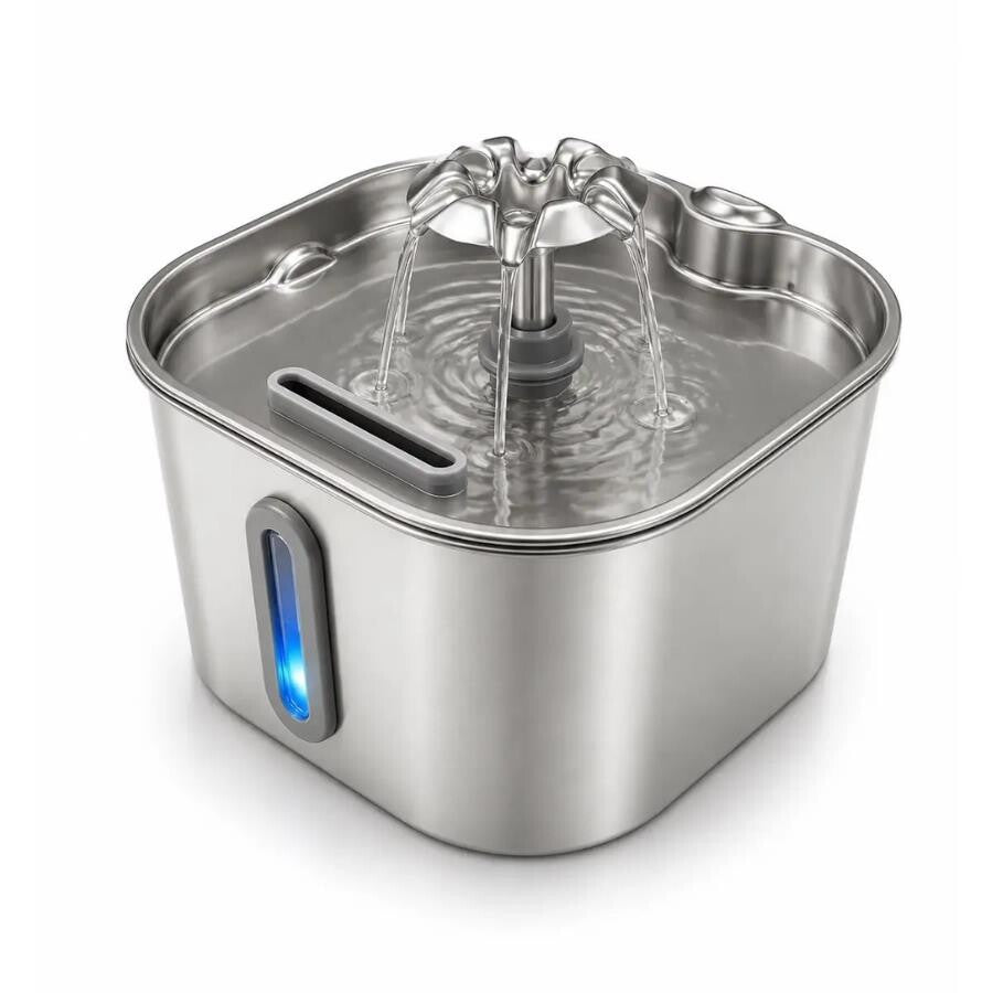Majo Stainless Steel Daisy Pet Water Fountain 2.2L