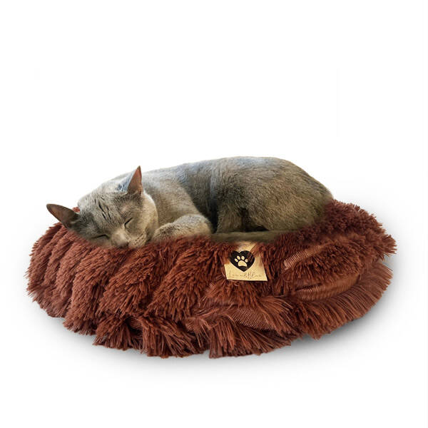 Tigres Puffy Chinchilla Donut Pet Bed for Cats & Dogs 50 cm