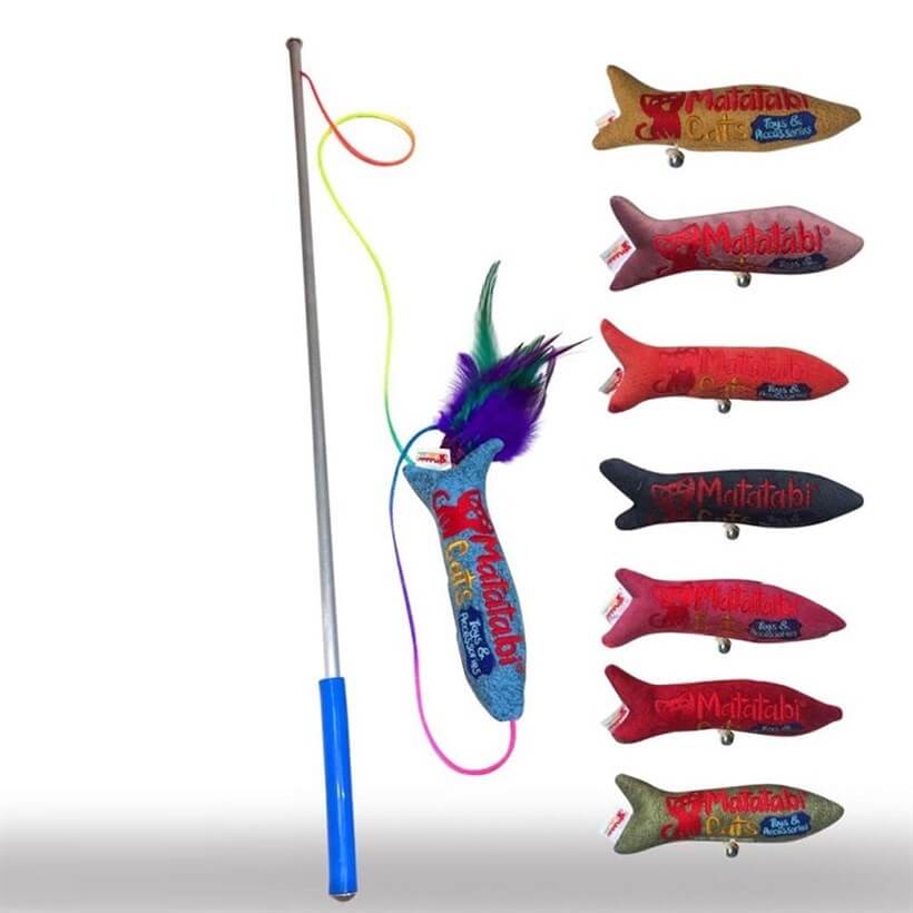 Matatabicats Jr. Fish Alu Cat Wand Toy with Matatabi 50cm