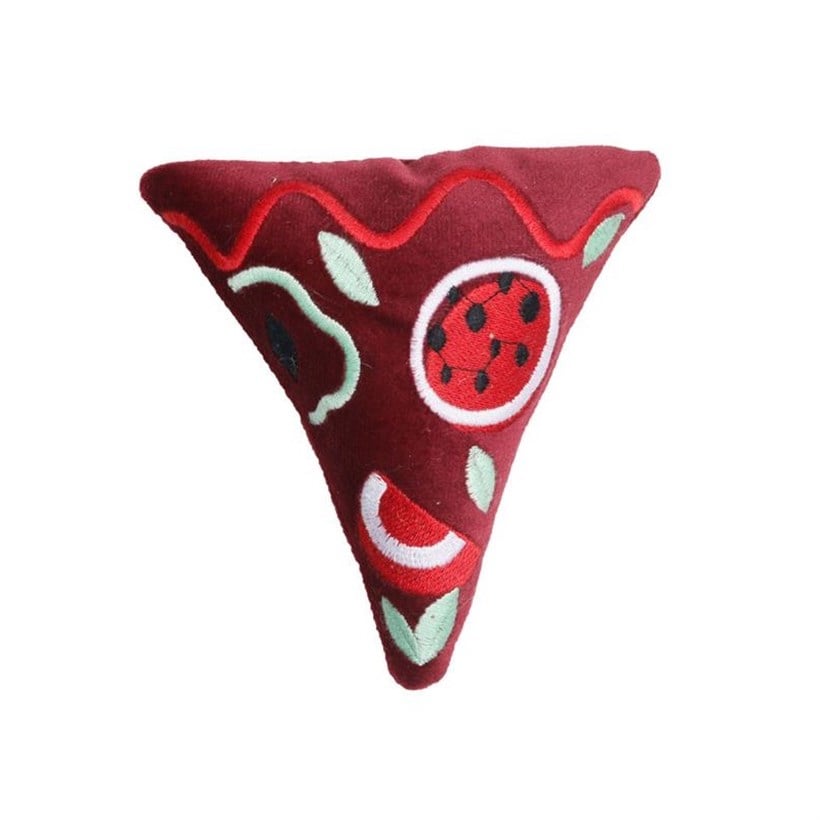 Matatabicats Little Pizza Squeaky Plush Dog Toy for Small Breeds