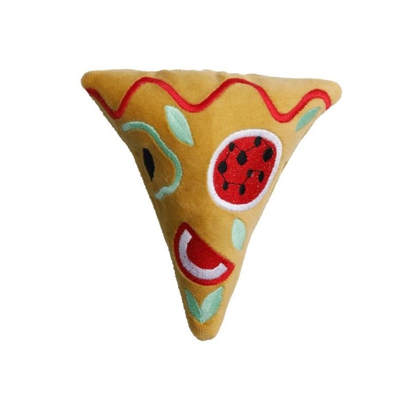 Matatabicats Little Pizza Squeaky Plush Dog Toy for Small Breeds