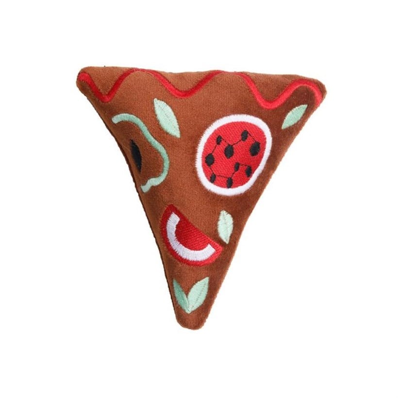 Matatabicats Little Pizza Squeaky Plush Dog Toy for Small Breeds