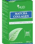 Hud Matcha Collagen Powder - Hydrolyzed Collagen Supplement with Green Tea Extract & Vitamin C for Skin Health & Antioxidant Benefits
