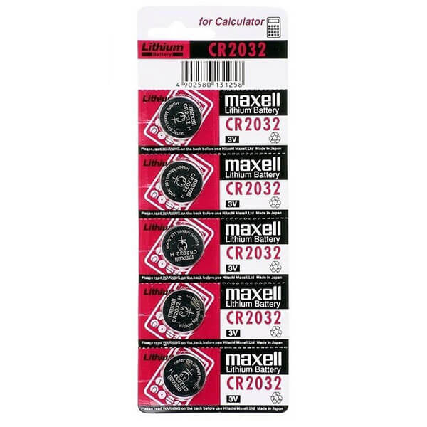 Maxell CR2032 Lithium 3V Coin Cell Batteries 5-Pack