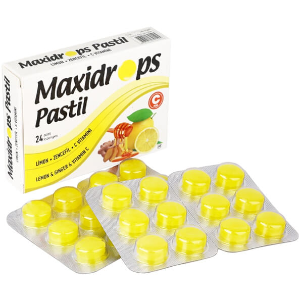 Maxidrops Honey &amp; Lemon Lozenges with Vitamin C 24 Count