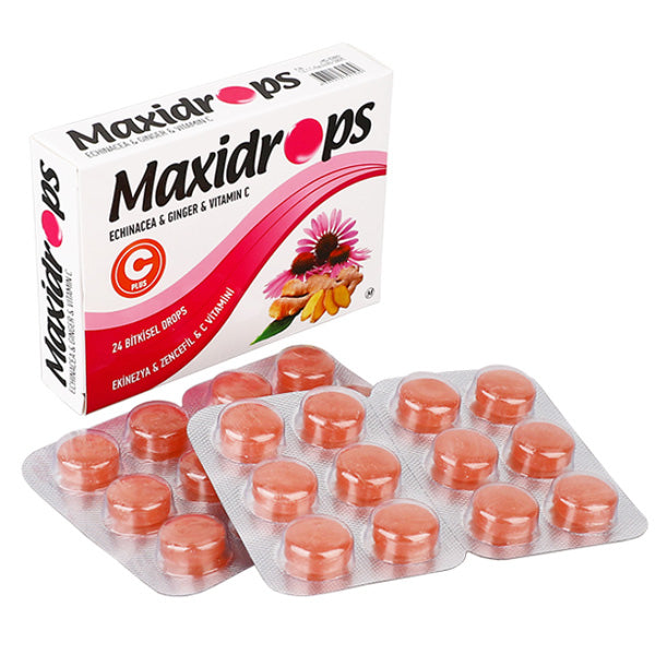 Maxidrops Echinacea & Ginger Lozenges with Vitamin C 24 Count