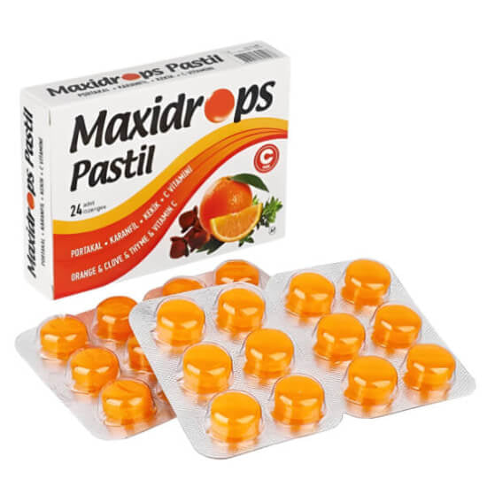 Maxidrops Orange & Vitamin C Lozenges with Essential Oils 24 Count
