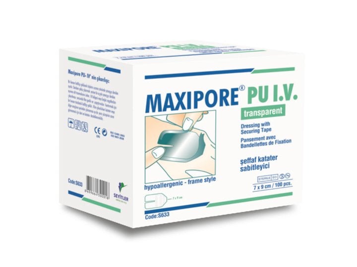 Maxipore PU I.V. Transparent Catheter Dressing Securement 8.5x11.5cm, 1 Pc