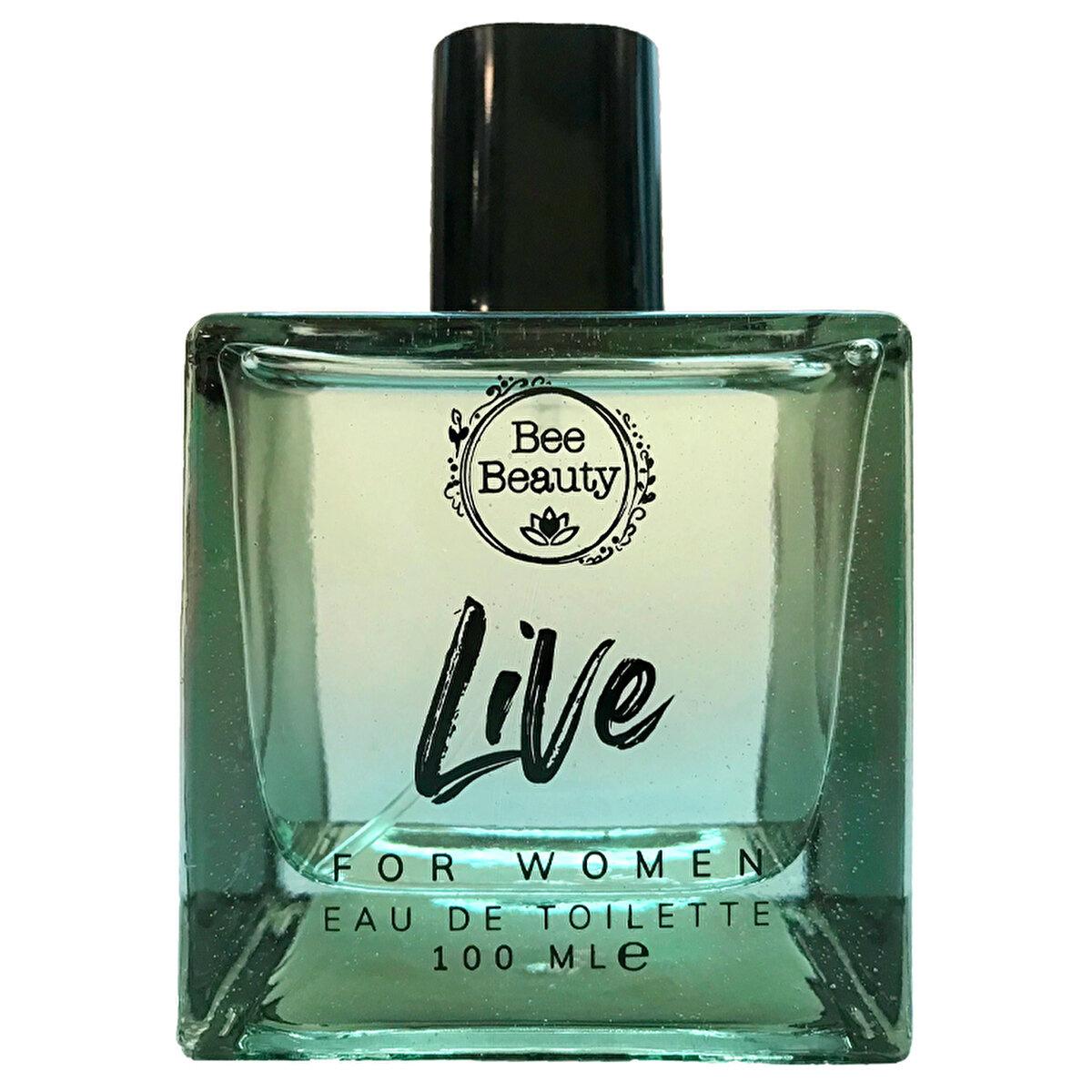 bee beauty live edt women's perfume bottle, bee beauty live edt perfume close up, bee beauty live edt fragrance display Bee Beauty Live EDT - Signature Women's Perfume for Everyday Elegance | 100 ml Bee Beauty Live EDT - Women's Perfume 100 ml women-perfume, bee-beauty, signature-scent, 100ml-edt, floral-fragrance, blueberry-note, musk-fragrance, feminine-perfume, luxury-fragrance, ai-generated