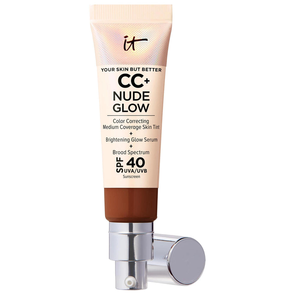 CC+ Nude Glow Lightweight Foundation + Glow Serum with SPF 40 and Niacinamide - Color-Correcting, Medium Coverage Liquid Foundation for Radiant Skin CC+ Nude Glow Foundation - SPF 40, Niacinamide & Hyaluronic Acid color-correcting foundation, glow serum, SPF 40 foundation, niacinamide skincare, liquid foundation, medium coverage foundation, radiant skin, skincare-infused makeup, natural finish foundation, everyday makeup, brightening foundation, hydrating foundation, green tea extract benefits, niacinamide 