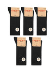 Ozzy Socks Men's Wool Socks 5-Pack in Black 40-44