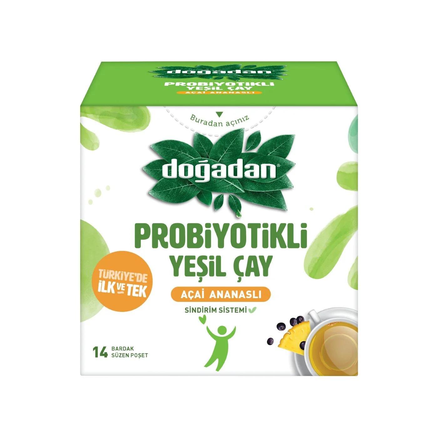 Dogadan Probiotic Green Tea with Acai &amp; Pineapple 14 Tea Bags