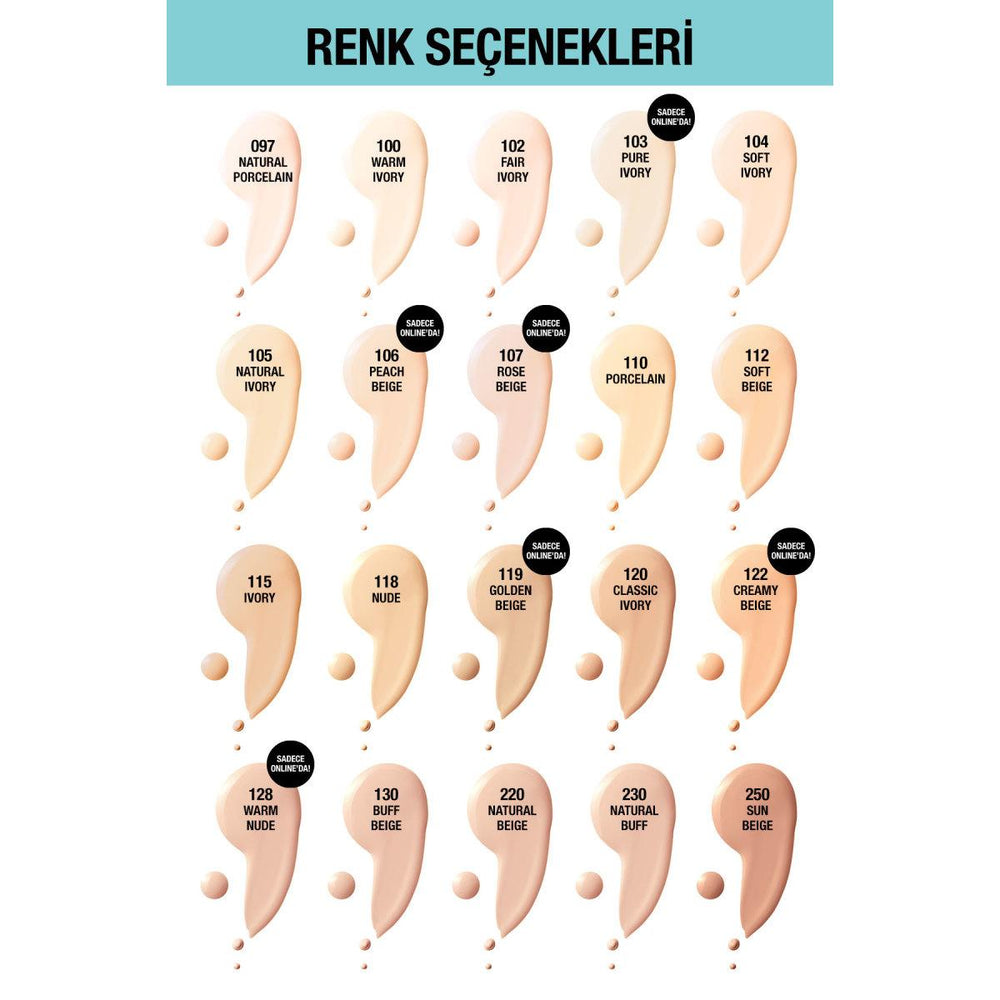 Maybelline Fit Me Matte+Poreless Foundation - Flawless Coverage, Matte Finish Makeup for Women - Foundation