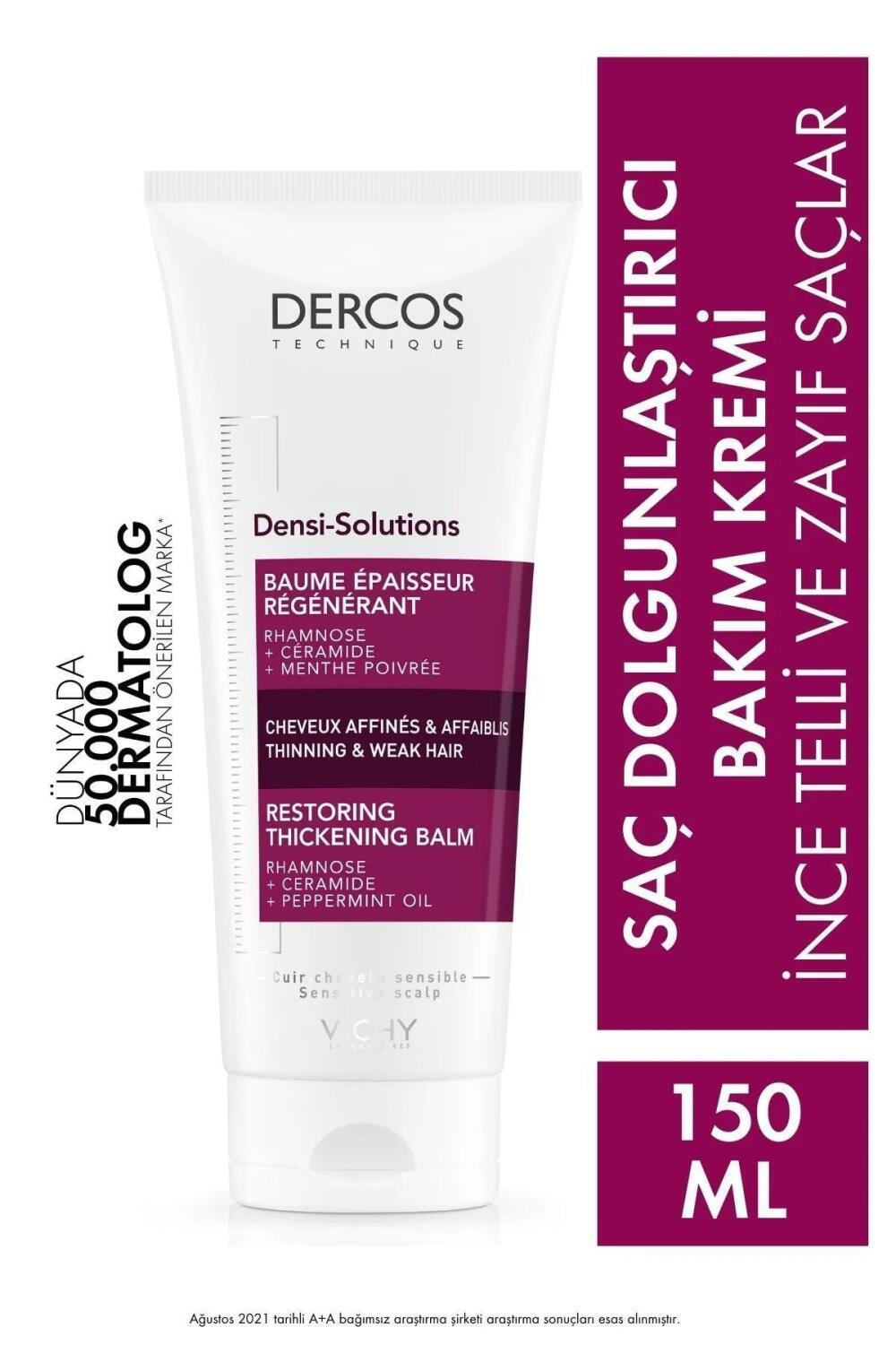 Vichy Dercos Densi-Solutions Thickening Hair Balm - Restoring Hair Care for Thin Hair, 5.07 fl oz Vichy Dercos Thickening Hair Balm - Restoring Hair Care Vichy Dercos Densi-Solutions, Thickening Hair Balm, Restoring Hair Care, Hair Thickening Treatment, Nourishing Hair Cream, Hair Care for Thin Hair, Hair Volume, Hair Strength, Glycerin, Tocopheryl Acetate, Hair Nourishment, Hair Moisturizing, Lightweight Hair Care, Easy Hair Management, Healthy Hair, Hair Care Routine