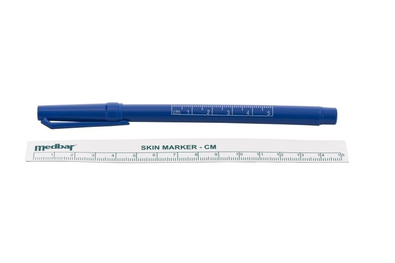 Medbar Skin Marker Set with Flexible Ruler 1mm Tip