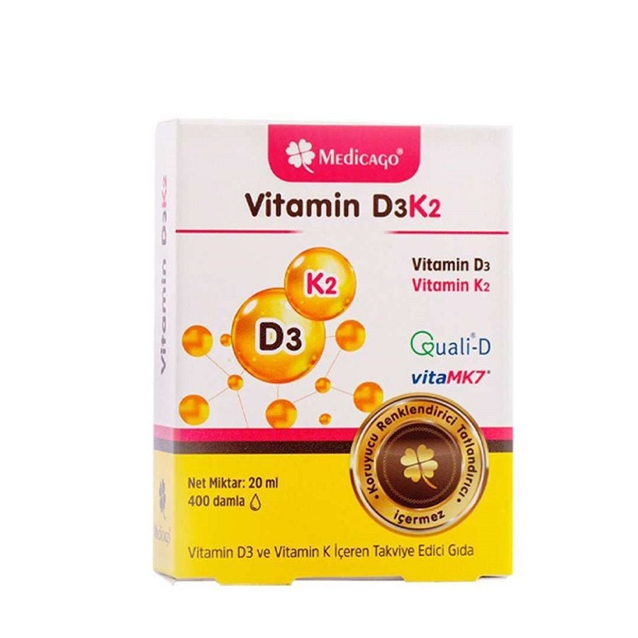 Medicago Vitamin D3K2 Drops with Olive Oil 20ml