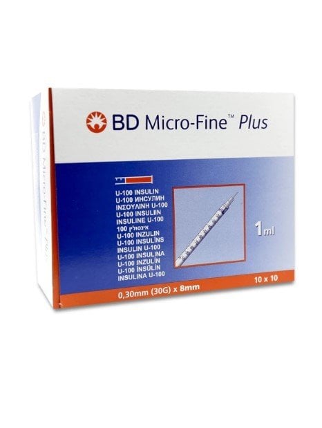 BD Micro-Fine Plus 1ml Insulin Syringes 30G x 8mm 10 Count