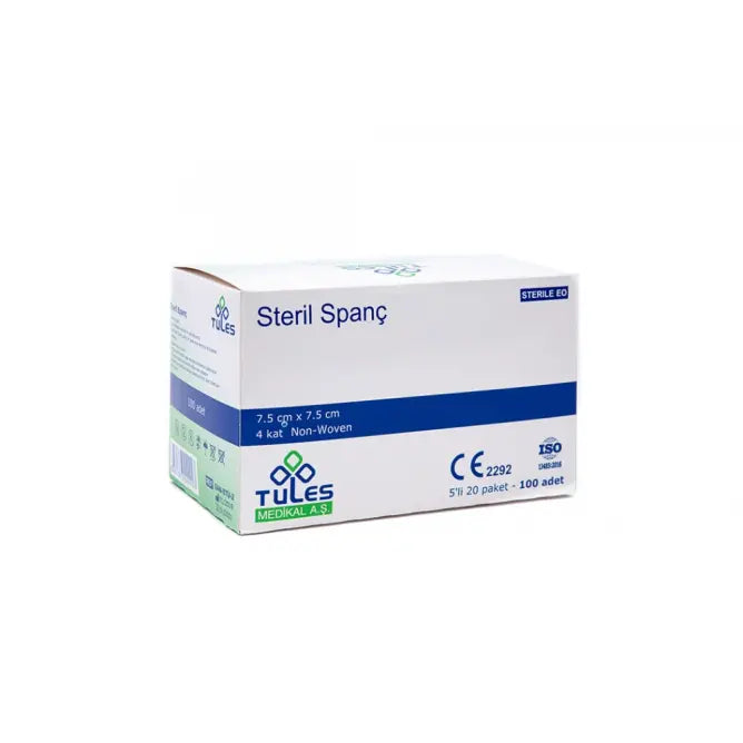 Tules Sterile Absorbent Gauze Compress 4-Ply 7.5x7.5cm 100 Count
