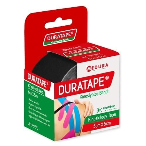 Medura Duratape Kinesiology Tape for Muscle Support Black 5m