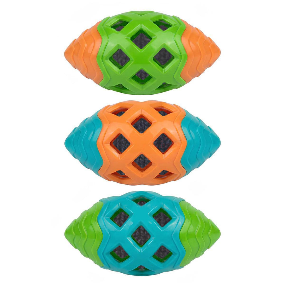 Merkopets Crinkle Football Dog Toy for Fetch and Play 17cm