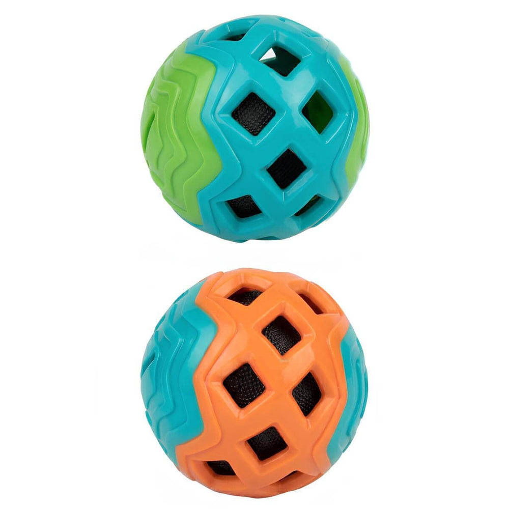 Merkopets Crinkle Plastic Ball Dog Toy for Fetch 9.5cm