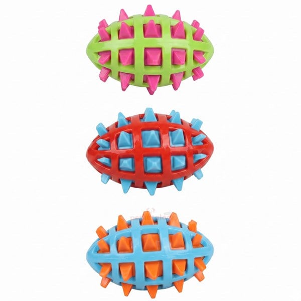 Merkopets Vinyl Football Squeaky Dog Toy for Active Play 17cm