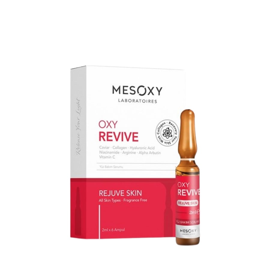 Mesoxy Oxy Revive Rejuve Skin Ampoule Serum with Hyaluronic Acid, 2ml x 6