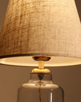 Homing Table Lamp with Kristal Plastic Body and Kumaş Shade - Energy-Efficient LED Lighting Solution