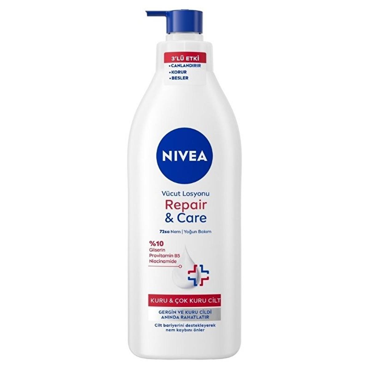 nivea repair and care body lotion bottle, nivea lotion texture, nivea moisturizing ingredients NIVEA Repair & Care Body Lotion - Intensive Moisturizer for Dry Skin | 13.5 fl. oz. NIVEA Repair & Care Body Lotion - Intensive Moisturizer 13.5 fl. oz. nivea, body-lotion, moisturizer, dry-skin, intensive-care, sensitive-skin, personal-care, skincare, dry-skin-relief, ai-generated