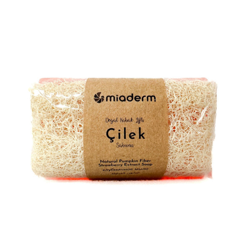 Miaderm Strawberry Loofah Soap Exfoliating Cleanser 120g