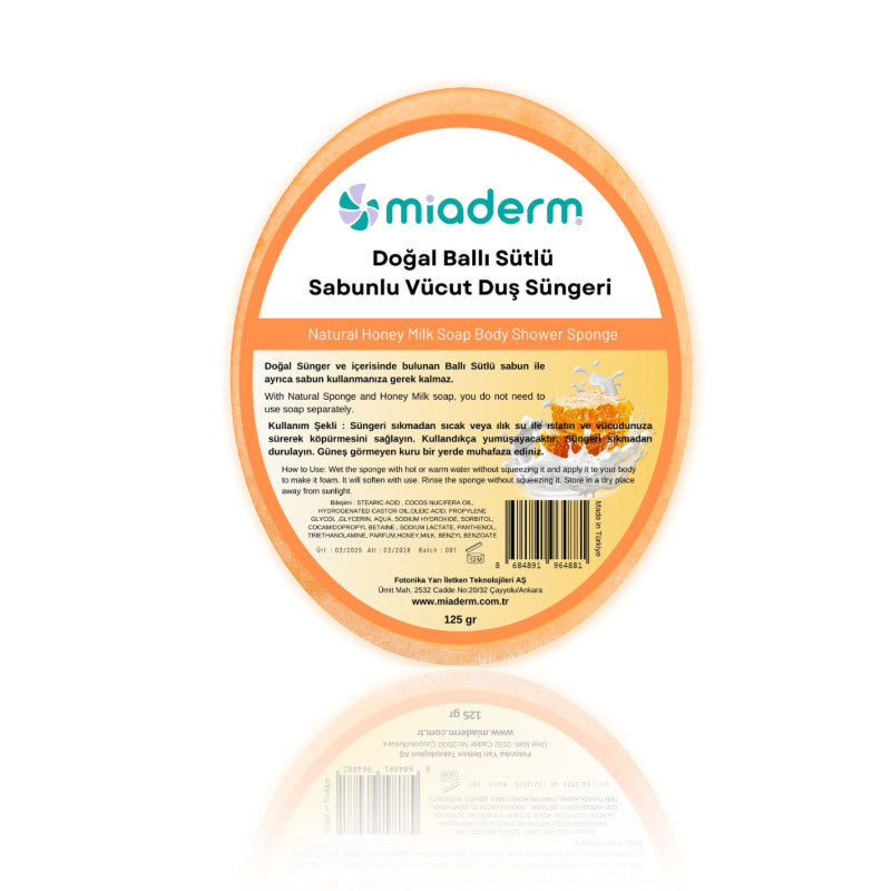 Miaderm Honey &amp; Milk Soap Sponge for Soft Skin 125g