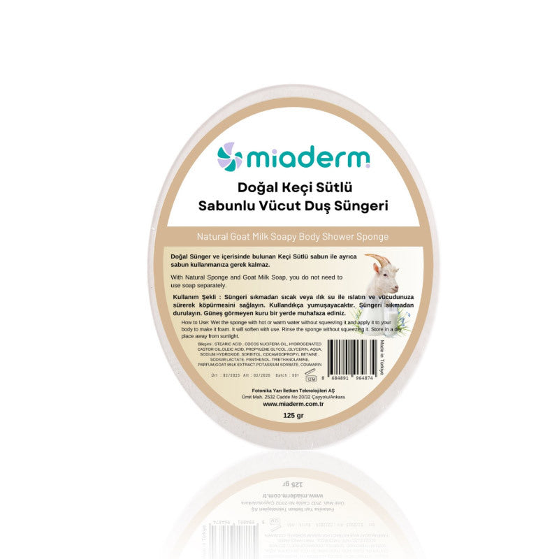 Miaderm Natural Goat Milk Soap Shower Sponge 125g
