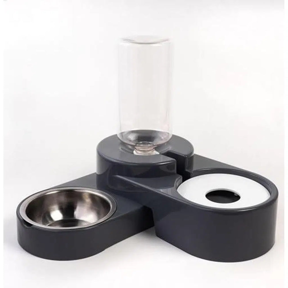 Glipet Adjustable Elevated Pet Bowl Set with Steel Bowls 1000ml