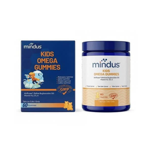 Mindus Kids Omega Chewable Tablets for Daily Support - 60 Count
