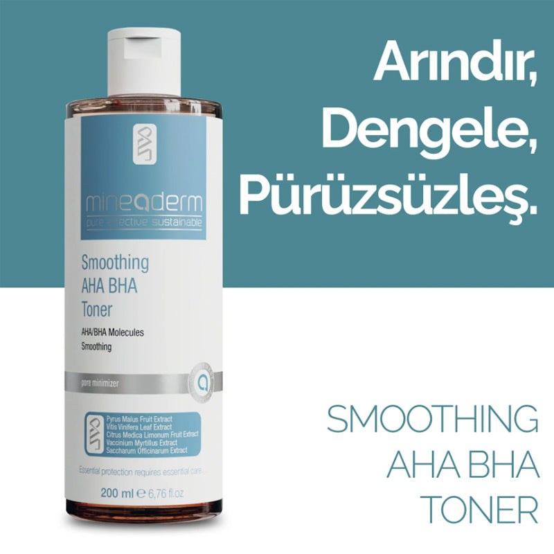 Mineaderm Smoothing AHA BHA Toner for Clear Skin 200 ml