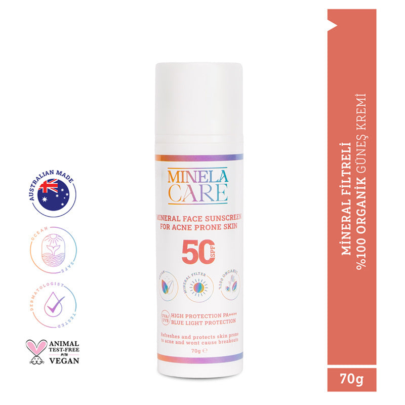 Minela Care SPF 50 Mineral Sunscreen for Uneven Skin 70g