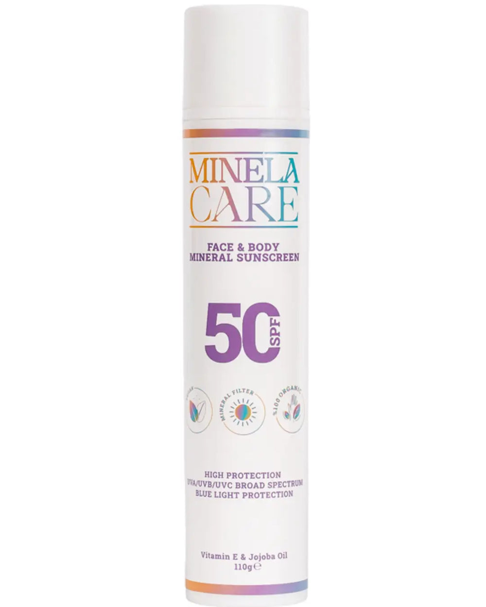 Minela Care Organic Mineral SPF 50+ Face & Body Sunscreen 110g