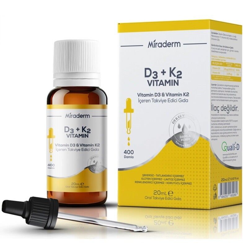 Miraderm Vitamin D3 & K2 Liquid Supplement 20 ml